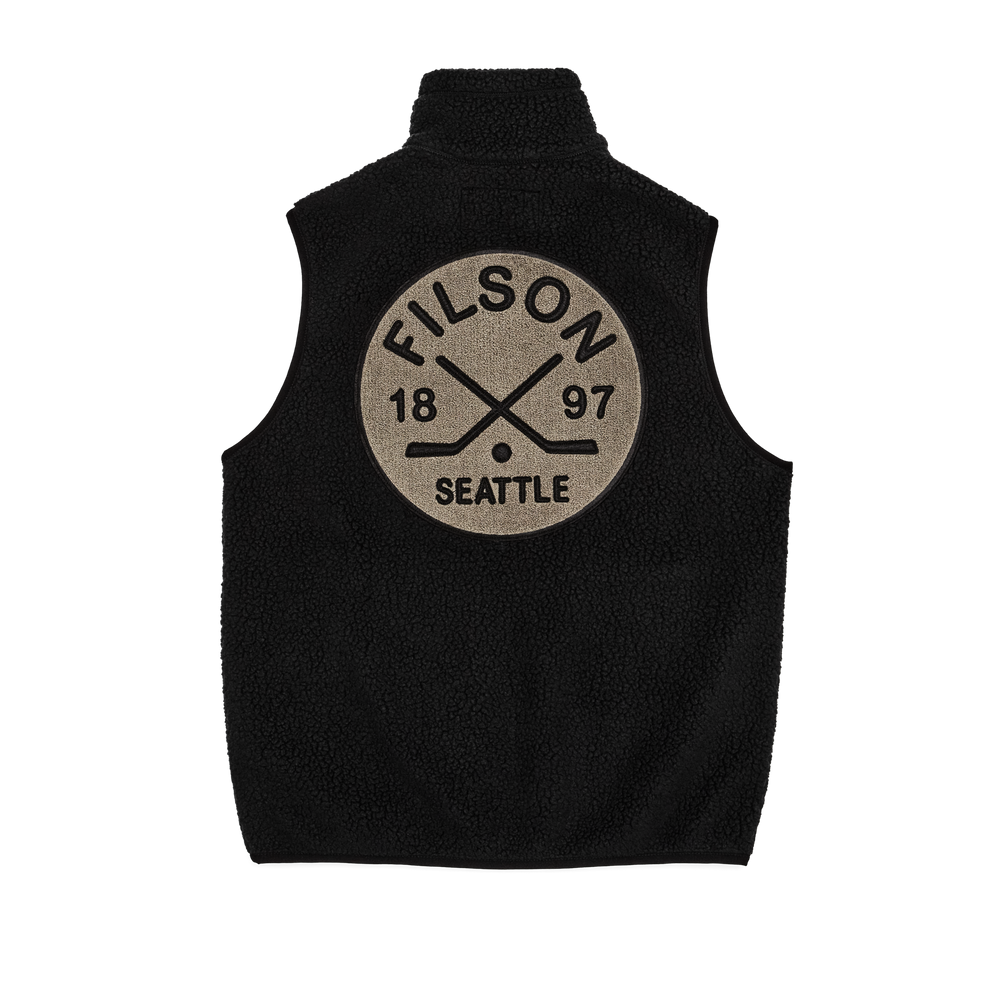 Alternate view of the Filson Filson Hockey Sherpa Fleece Vest - Black