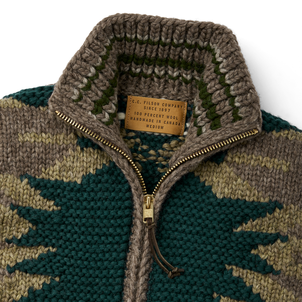Alternate view of the Filson Women's Handmade Vest - Green/brown/tan (geo)