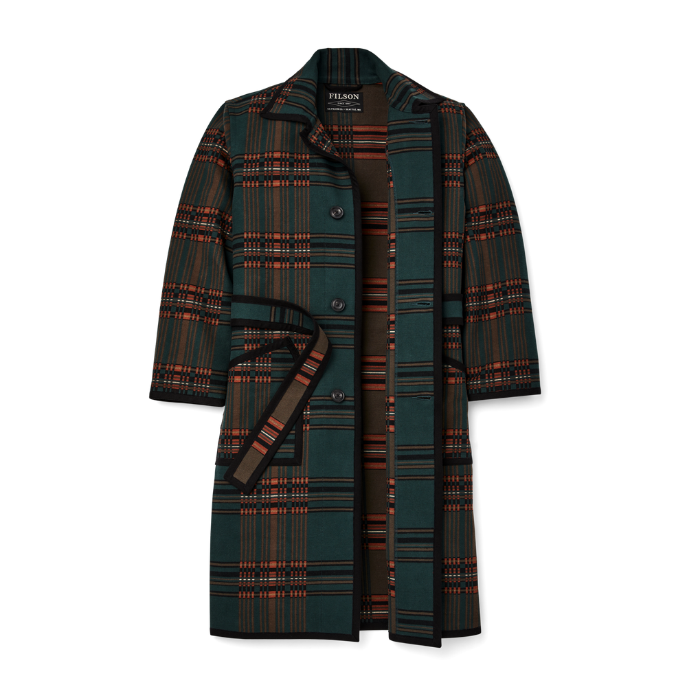 Alternate view of the Filson Beartooth Robe - Fir Copper Blanket Plaid