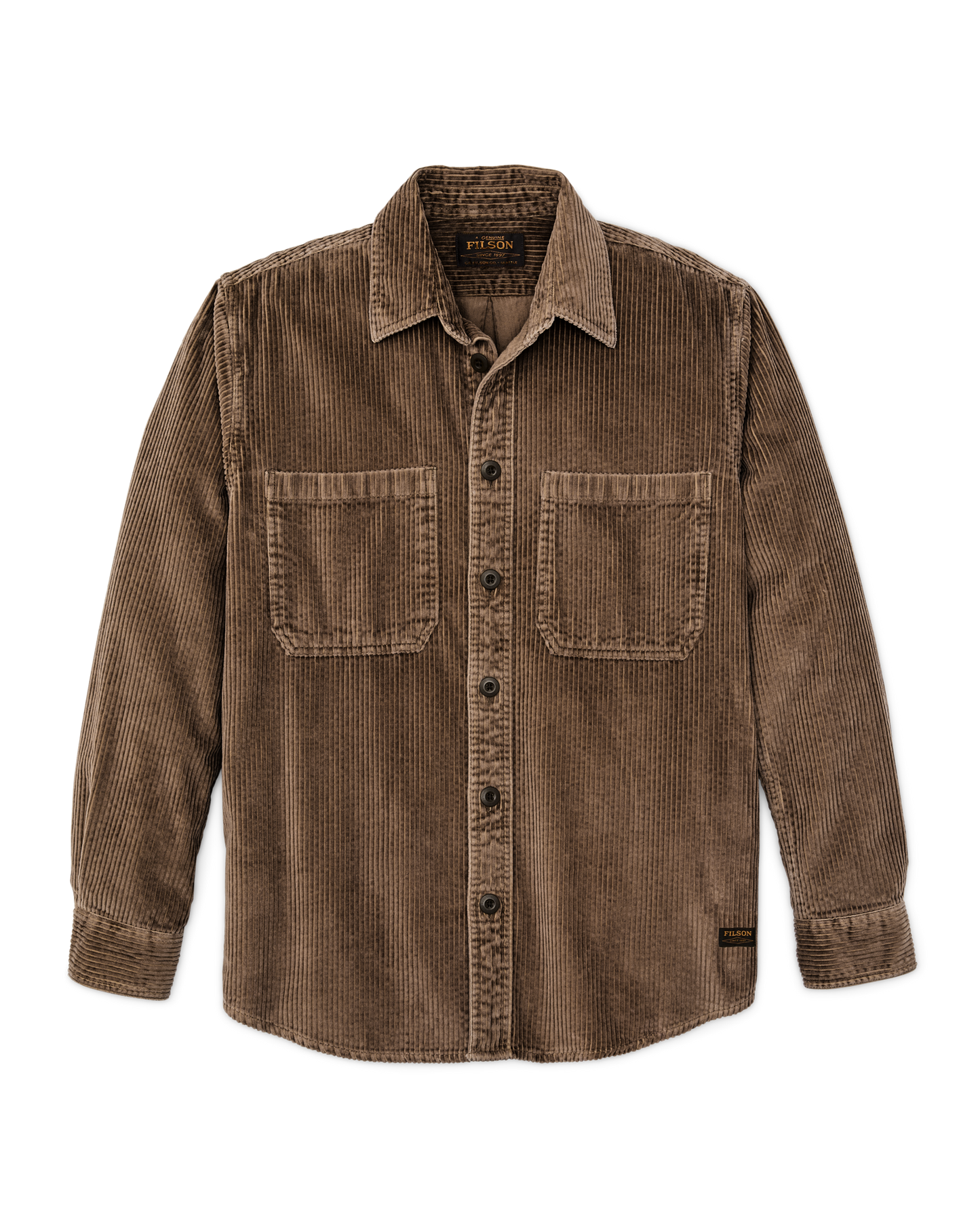 6-wale Corduroy Shirt - Brown