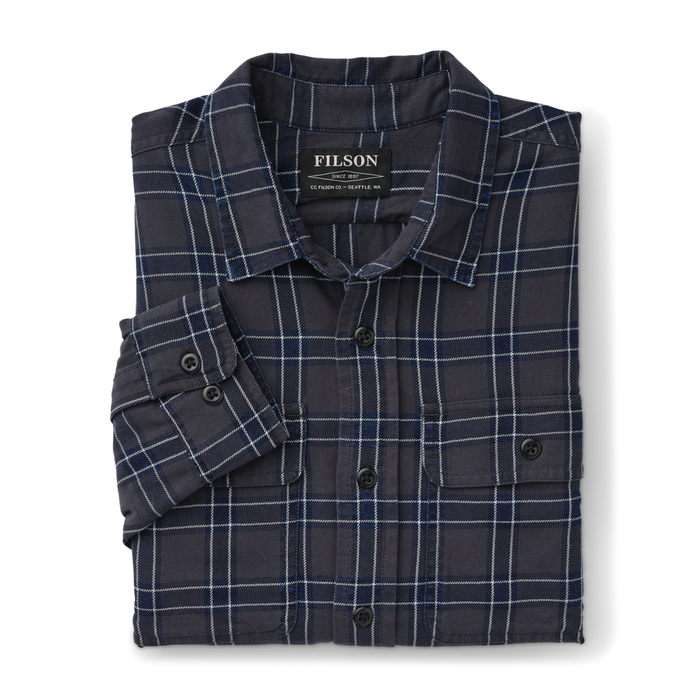 Alternate view of the Filson Scout Shirt - Faded Black/indigo/white Plaid