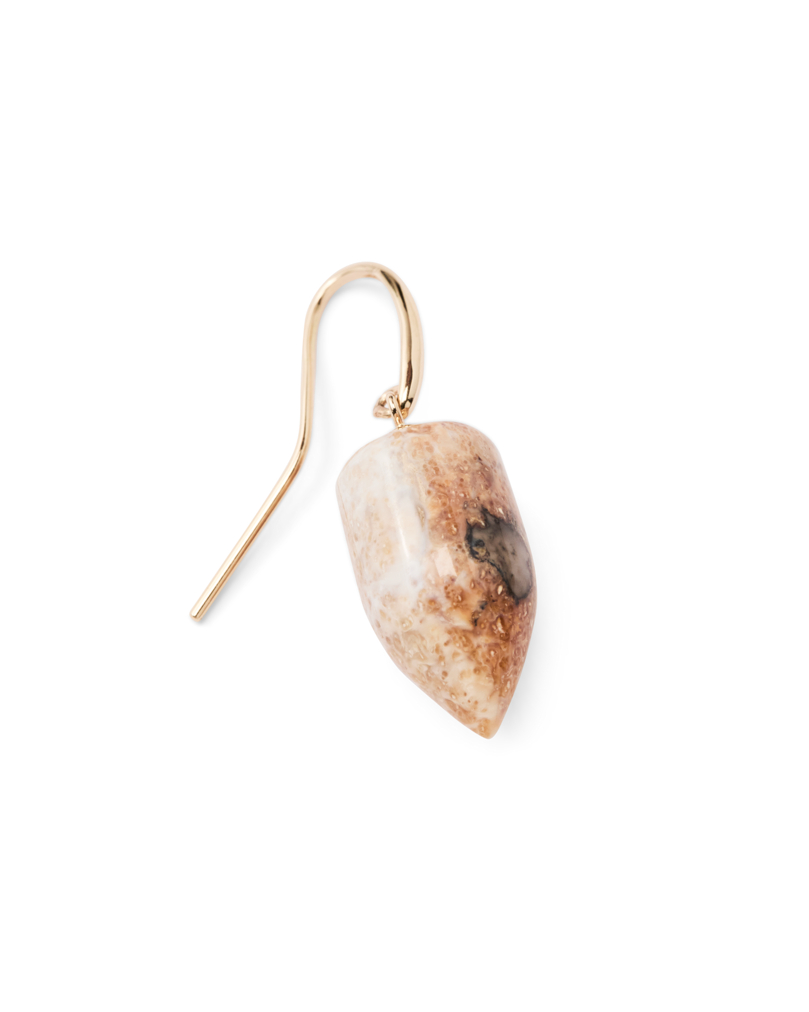 Ivory Jacks 14k Fossil Tusk Bullet Earrings - 14kyg
