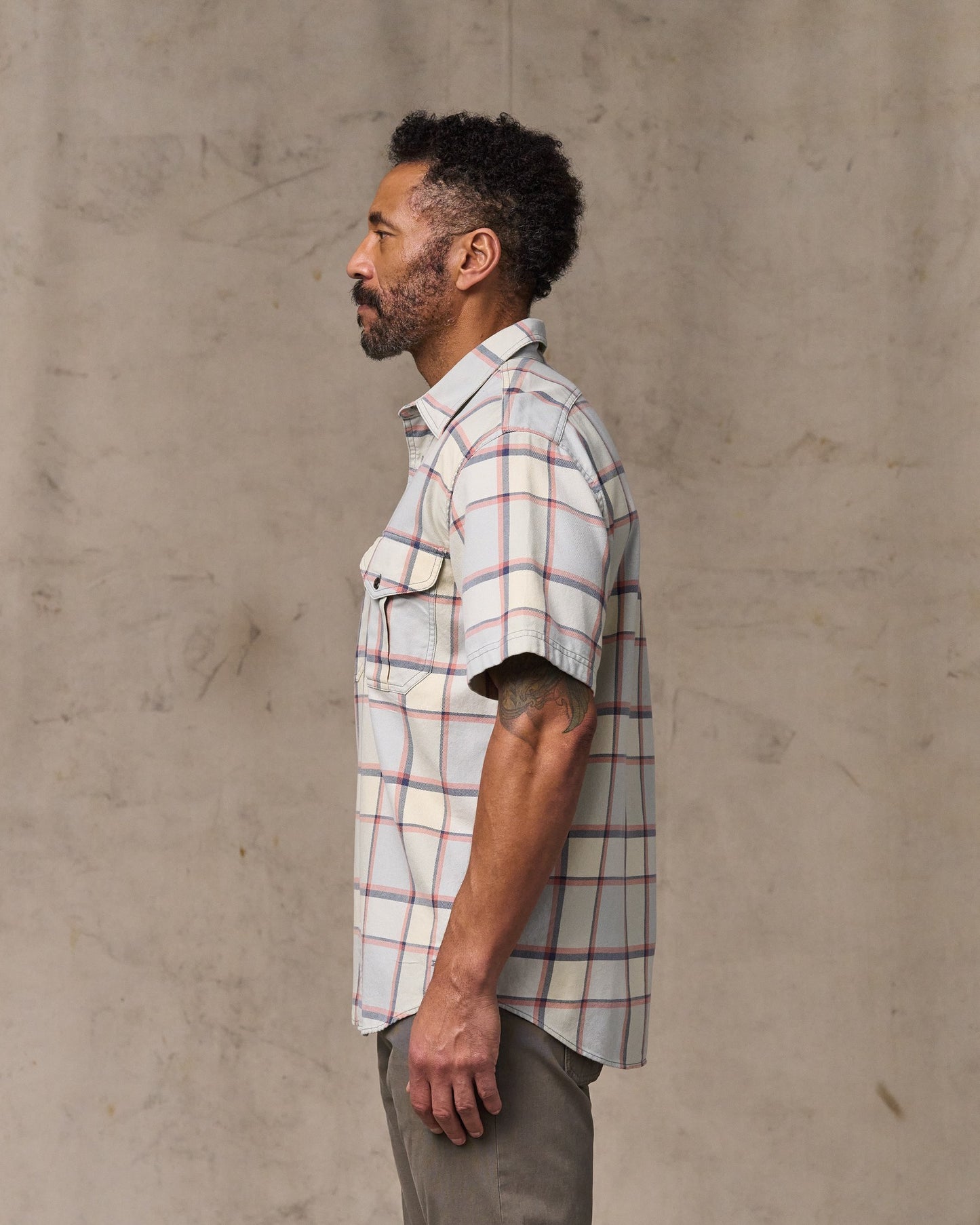 Short Sleeve Lightweight Alaskan Guide Shirt - Light Blue / Tan Plaid