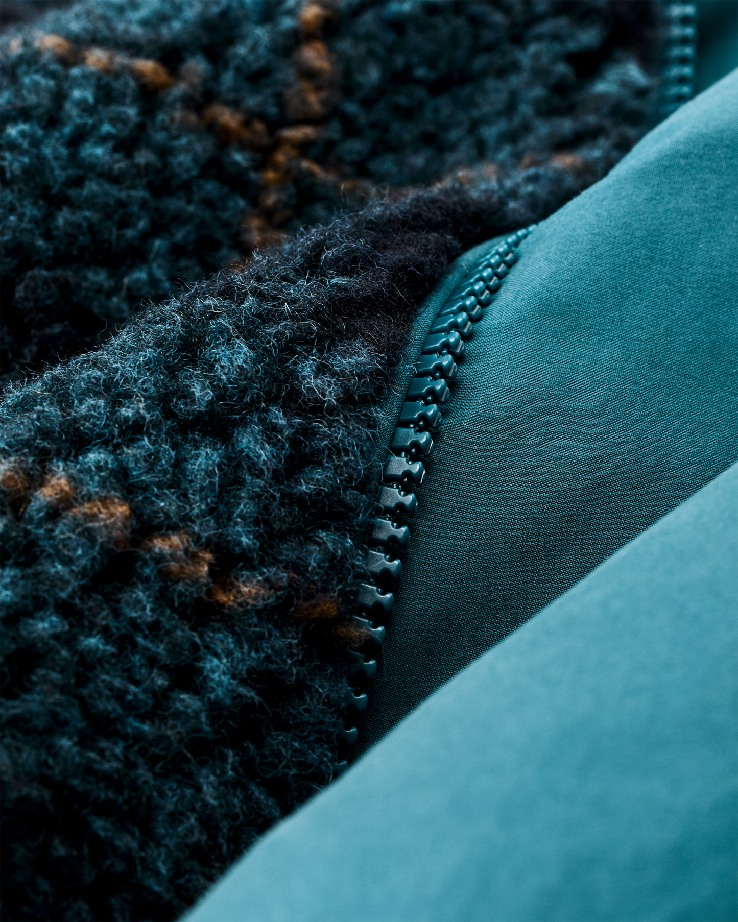 Women's Reversible Woolly Fleece Coat - Dark Teal