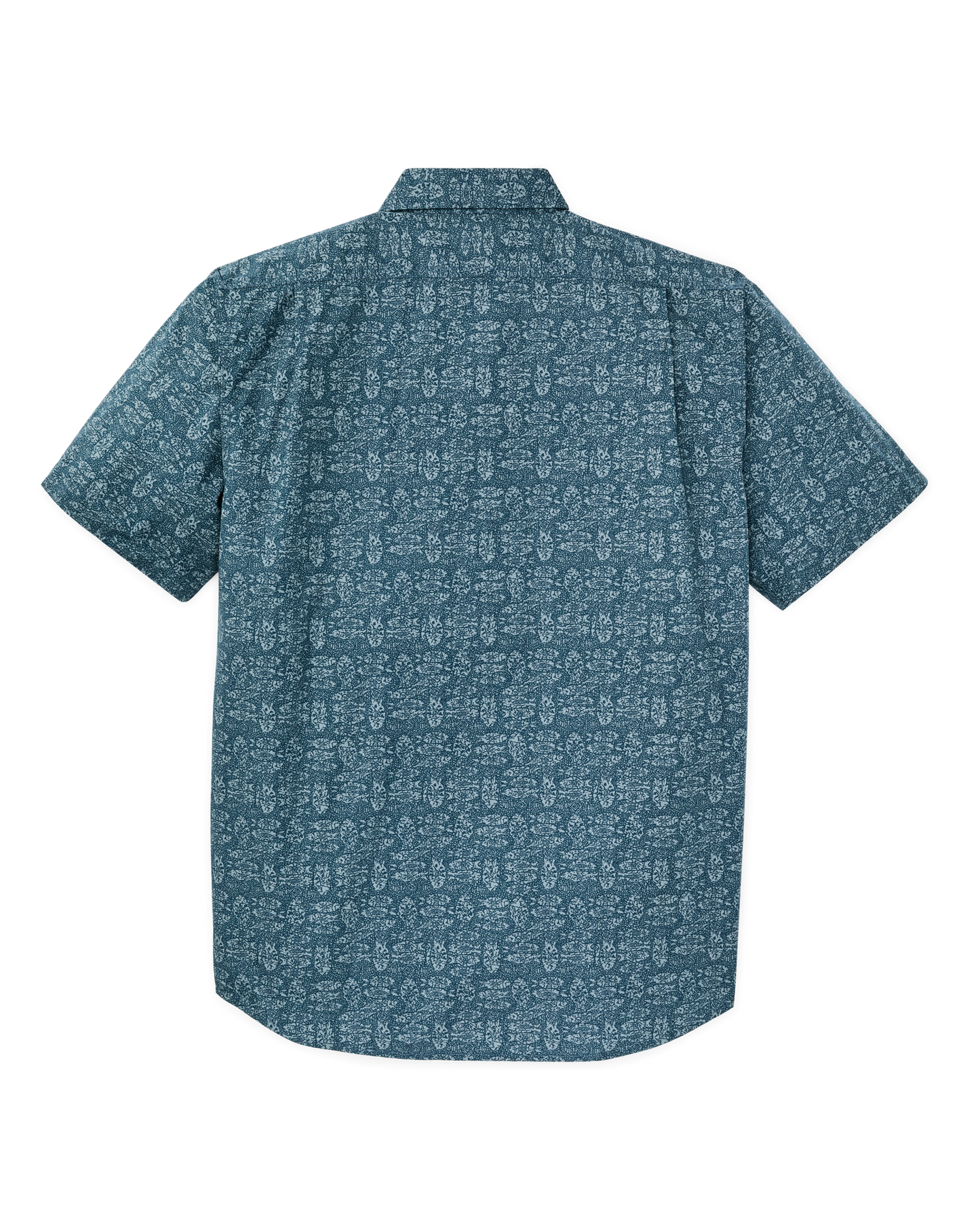 Alternate view of the Filson Filson's Washed Short Sleeve Feather Cloth Shirt - Blue / Print