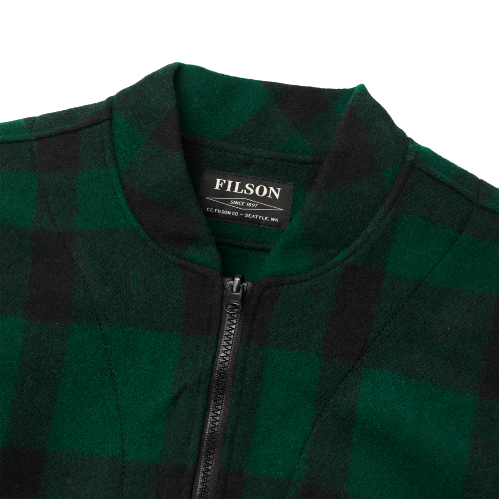 Alternate view of the Filson Mackinaw Wool Jacket Liner - Green / Black Plaid