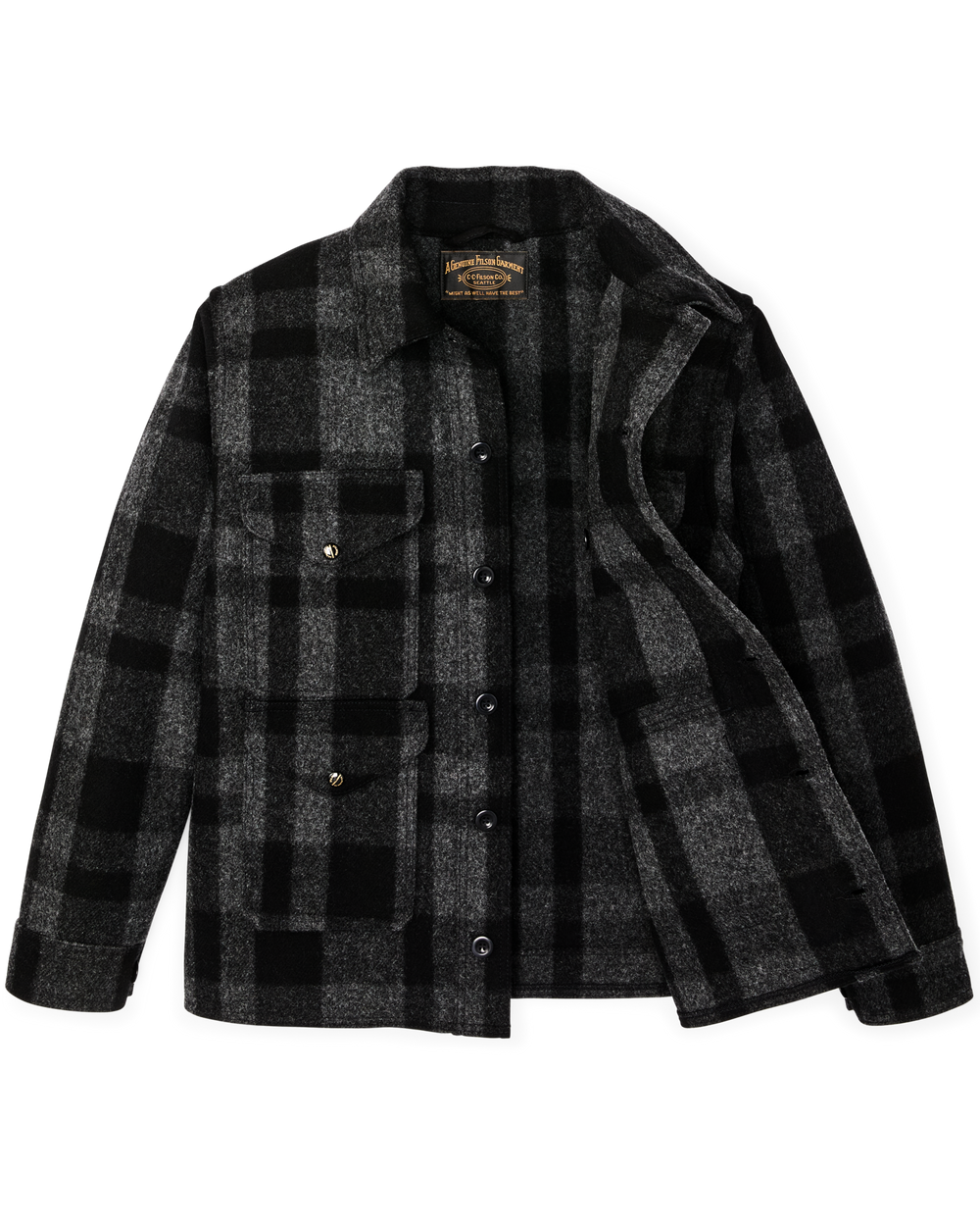 1940s Mackinaw Wool Cruiser Jacket - Charcoal / Black Heritage