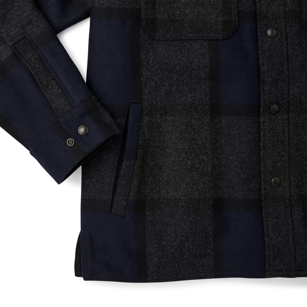 Alternate view of the Filson Mackinaw Wool Jac-shirt - Navy Charcoal Plaid
