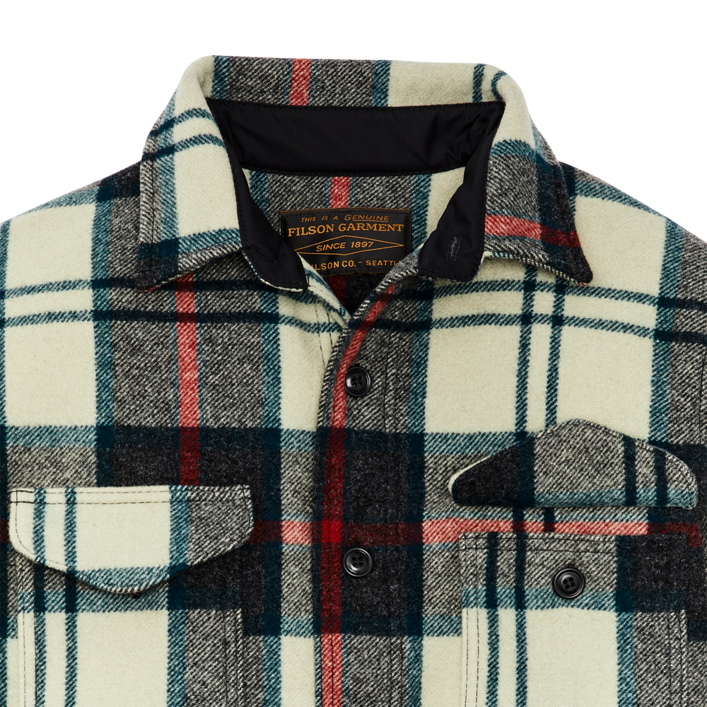 Alternate view of the Filson Mackinaw Wool Jac-shirt - Cream / Multi Plaid
