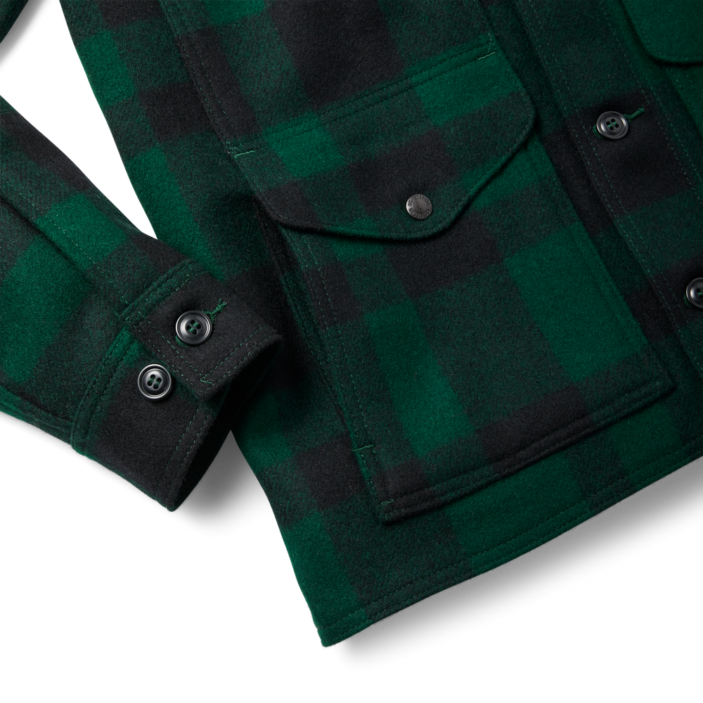Alternate view of the Filson Mackinaw Wool Cruiser Jacket - Green / Black Plaid