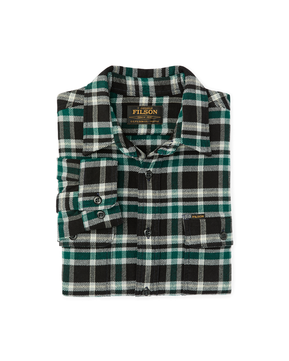 Vintage Flannel Work Shirt - Black / Green Plaid