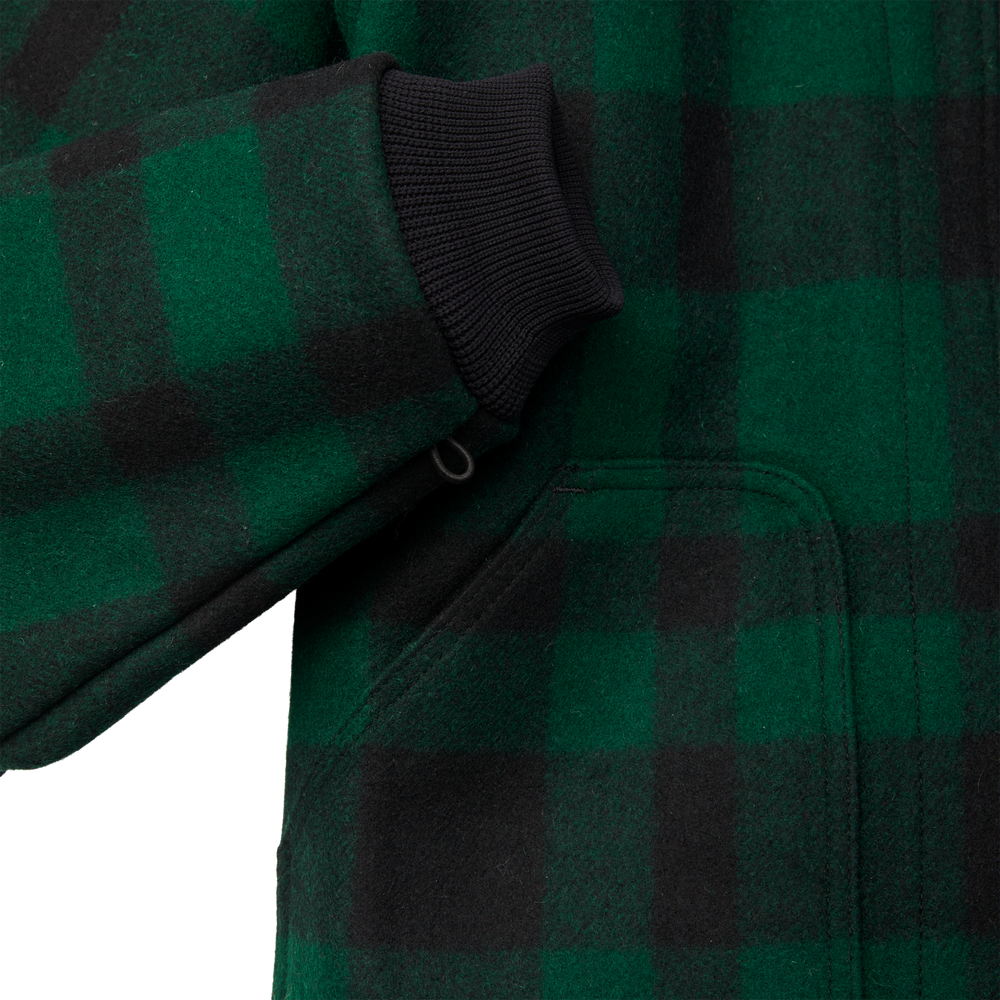 Alternate view of the Filson Mackinaw Wool Jacket Liner - Green / Black Plaid