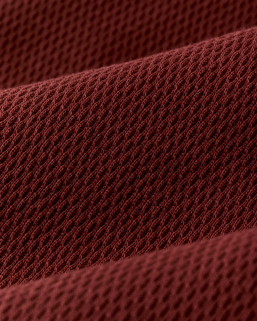 Waffle Knit Henley - Fired Brick