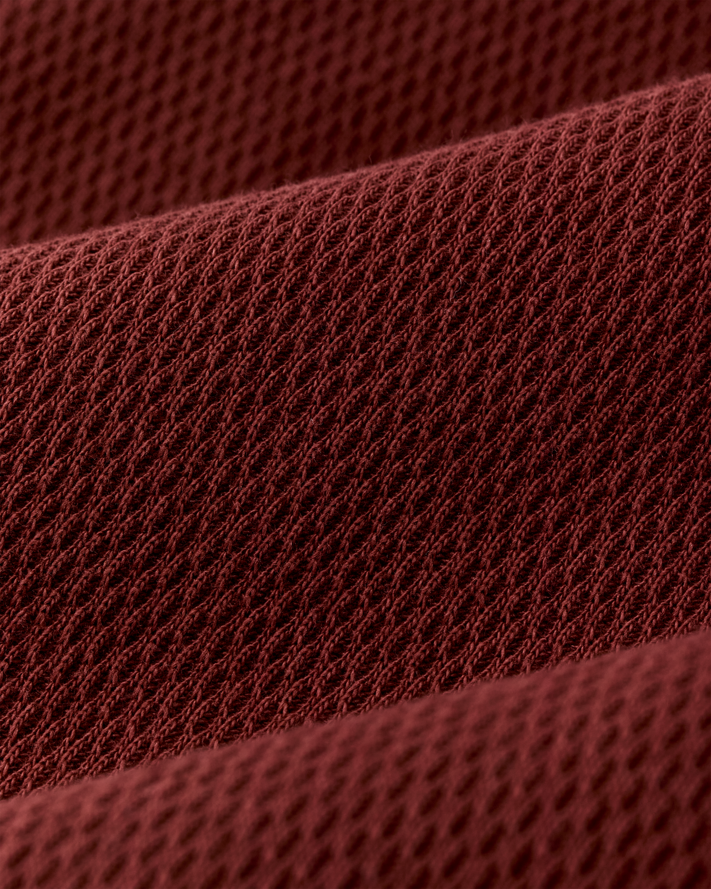 Waffle Knit Henley - Fired Brick