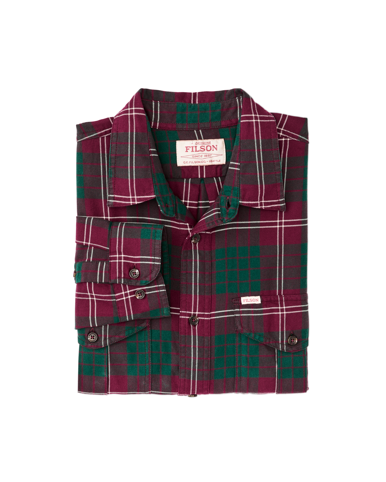 Lightweight Alaskan Guide Shirt - Green / Burgundy / Multi Plaid