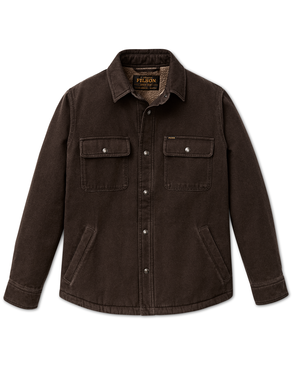 Fleece Lined Jac-Shirt - Dark Brown