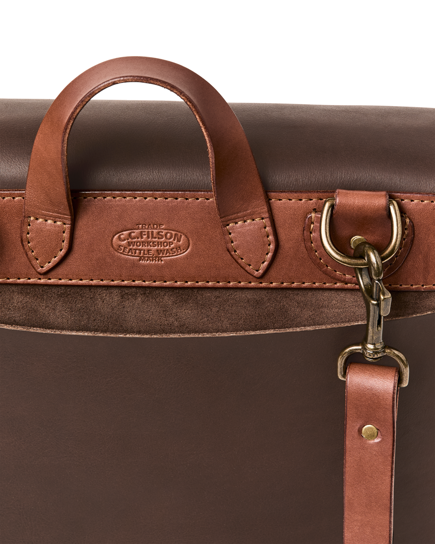 Filson Workshop Suede Messenger Bag - Dark Tobacco