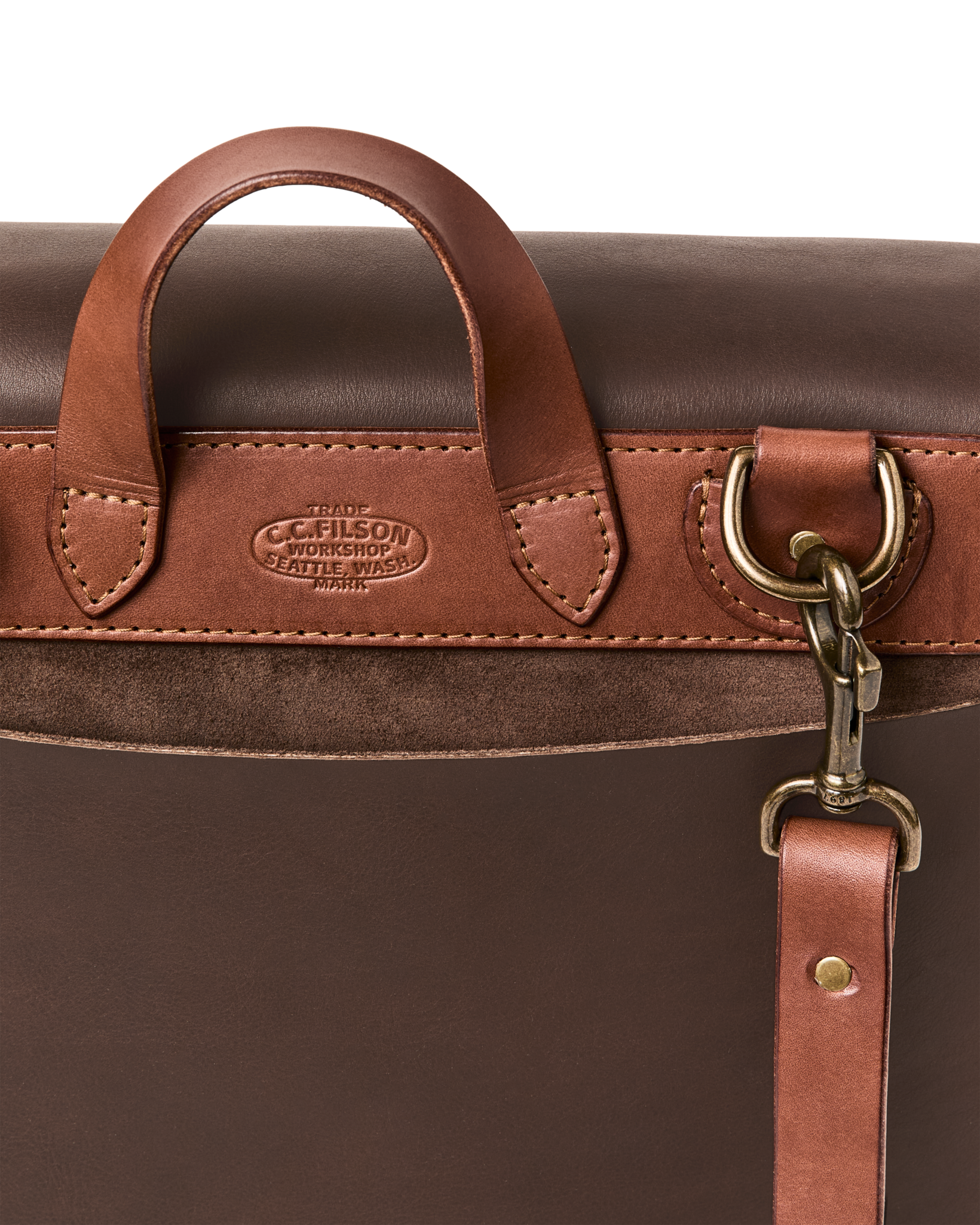 Filson Workshop Suede Messenger Bag - Dark Tobacco