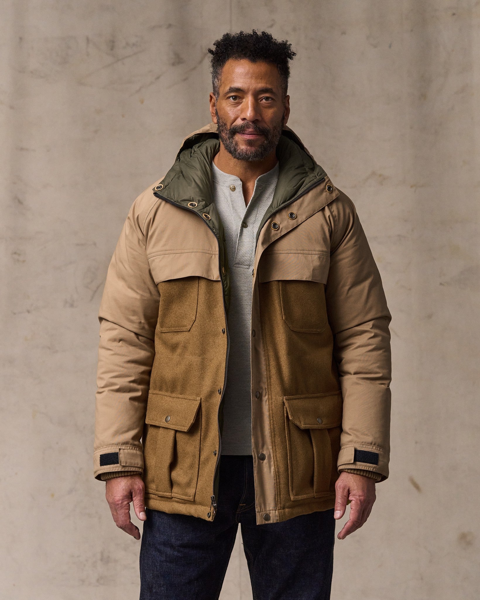 Filson X Crescent Down Works Parka - Dark Tan / Tan | Filson