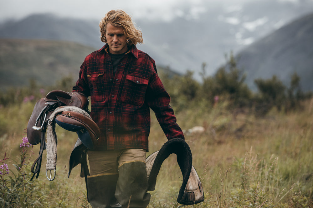 Mackinaw Jac Shirt - Oxblood/black/gold