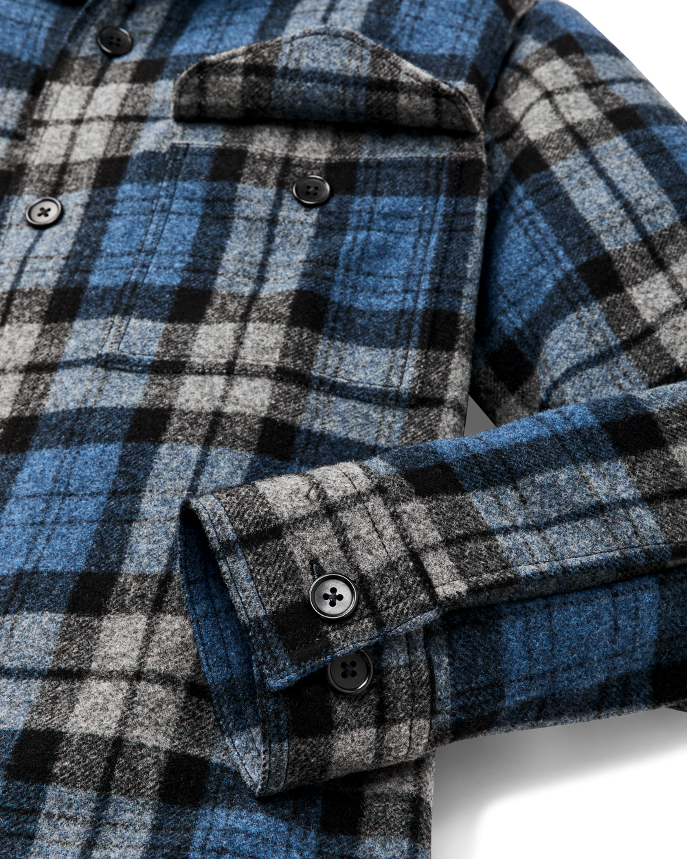Wool Jac-Shirt - Blue / Heather Gray Plaid