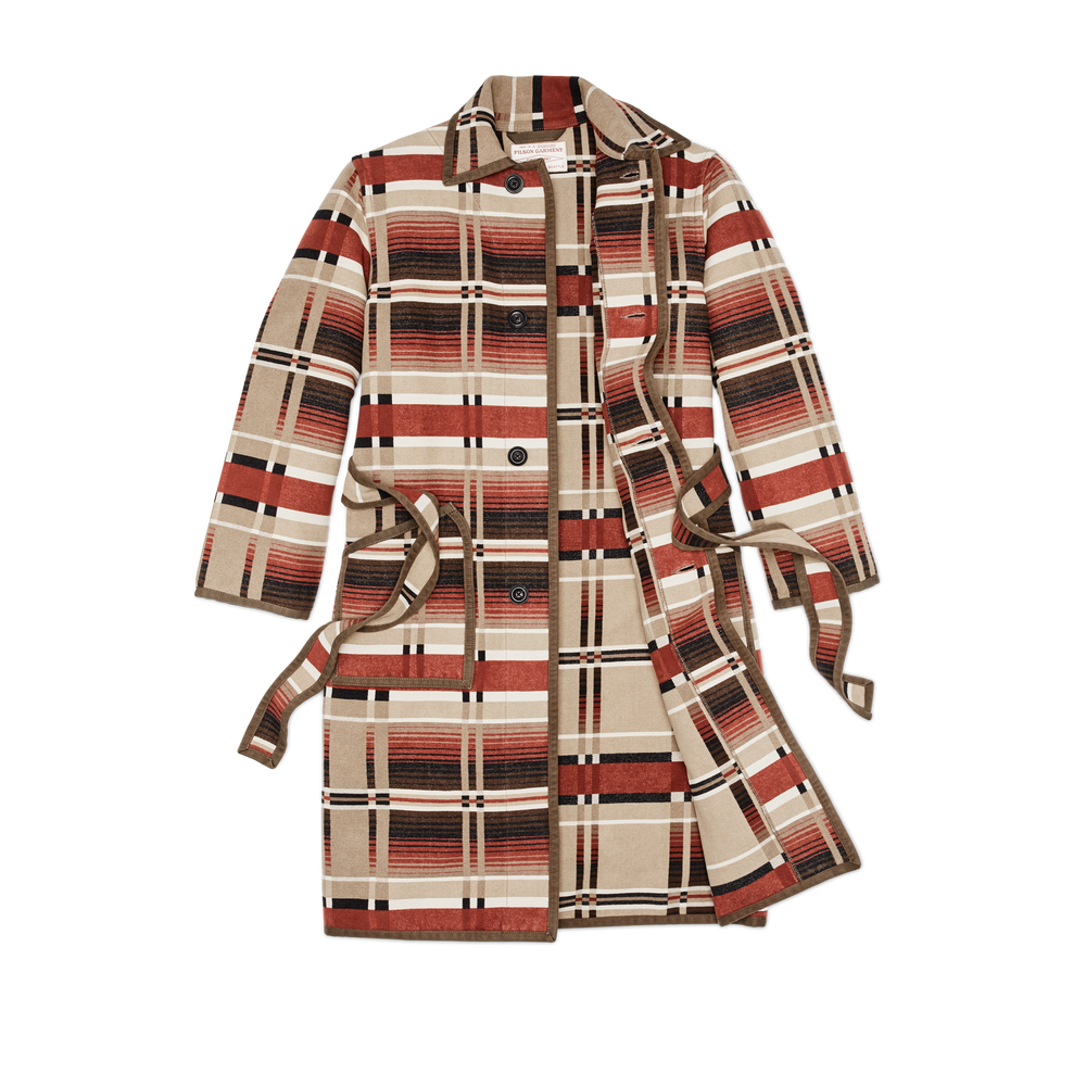 Alternate view of the Filson Beartooth Robe - Bloodstone / Tan Ombre