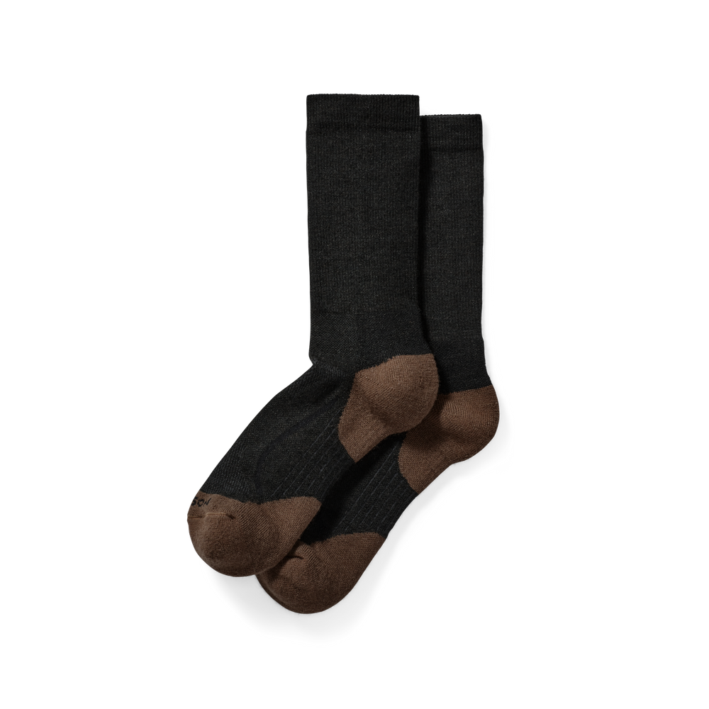 Front-facing image of the Filson X Country Outdoorsman Socks - Black Brown