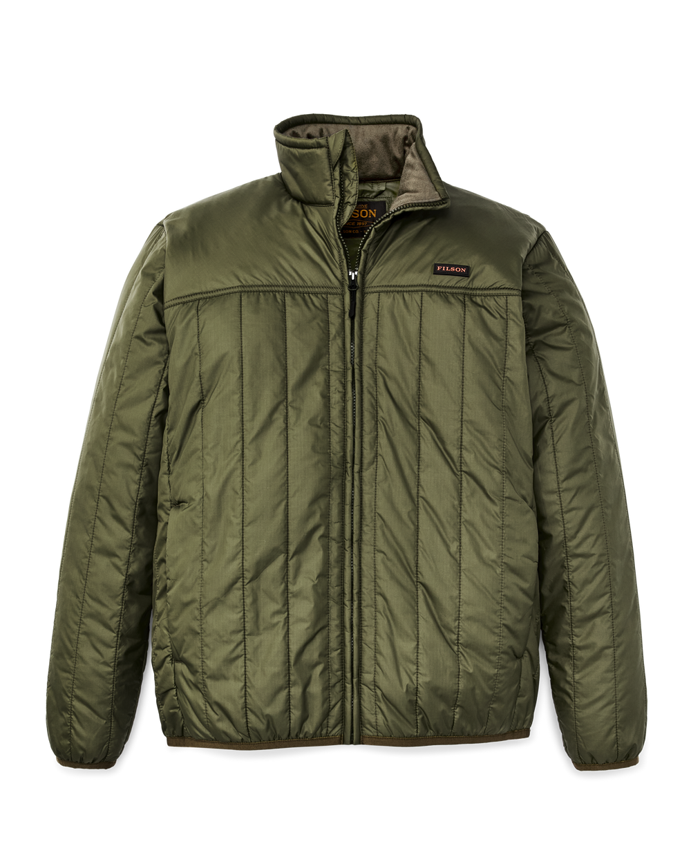 Front-facing image of the Filson Ultralight Jacket - Dark Olive Drab