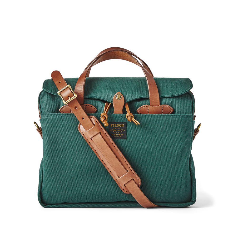 Front-facing image of the Filson Original Briefcase - Hemlock