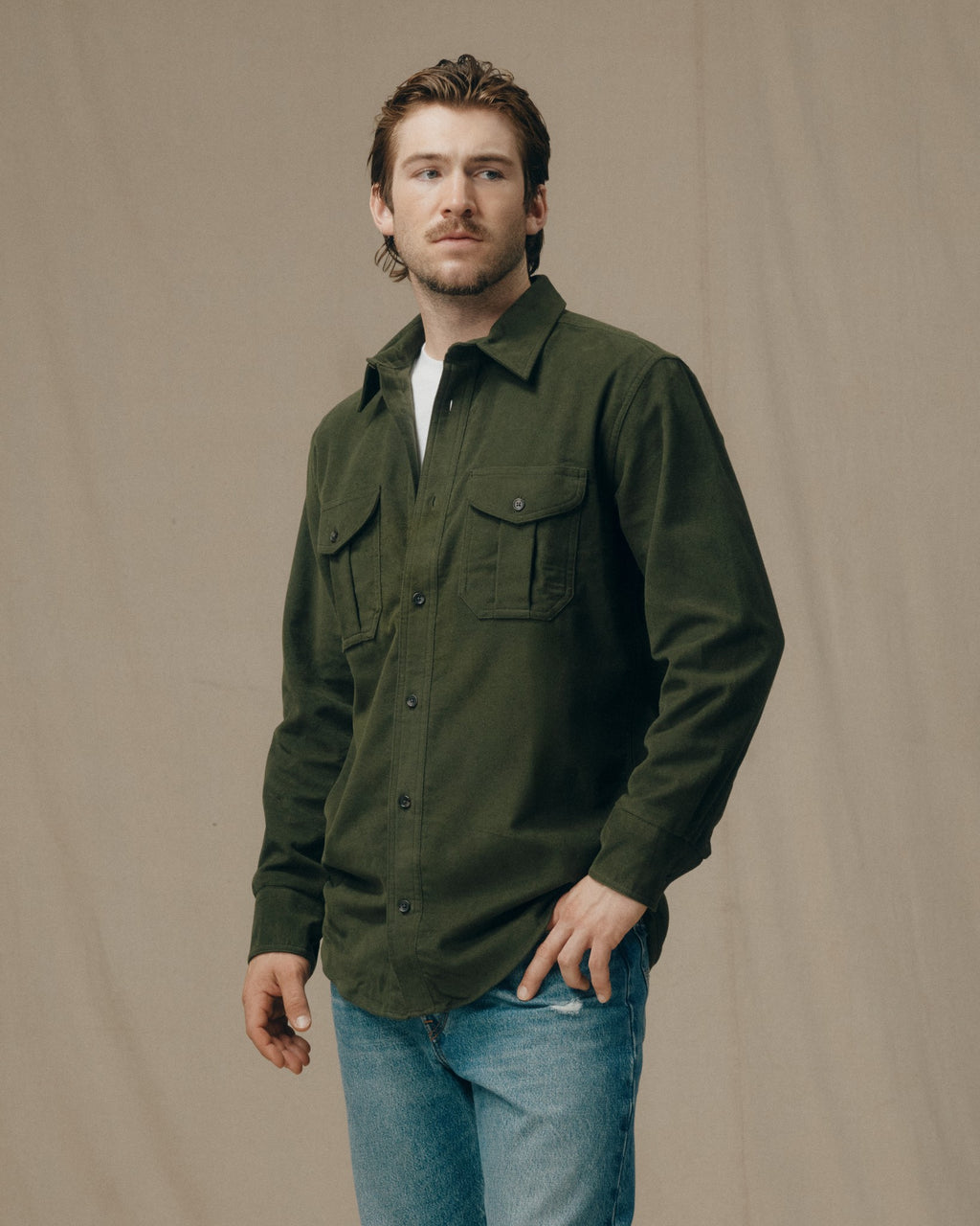 Filson Moleskin Seattle Shirt - Dark Olive