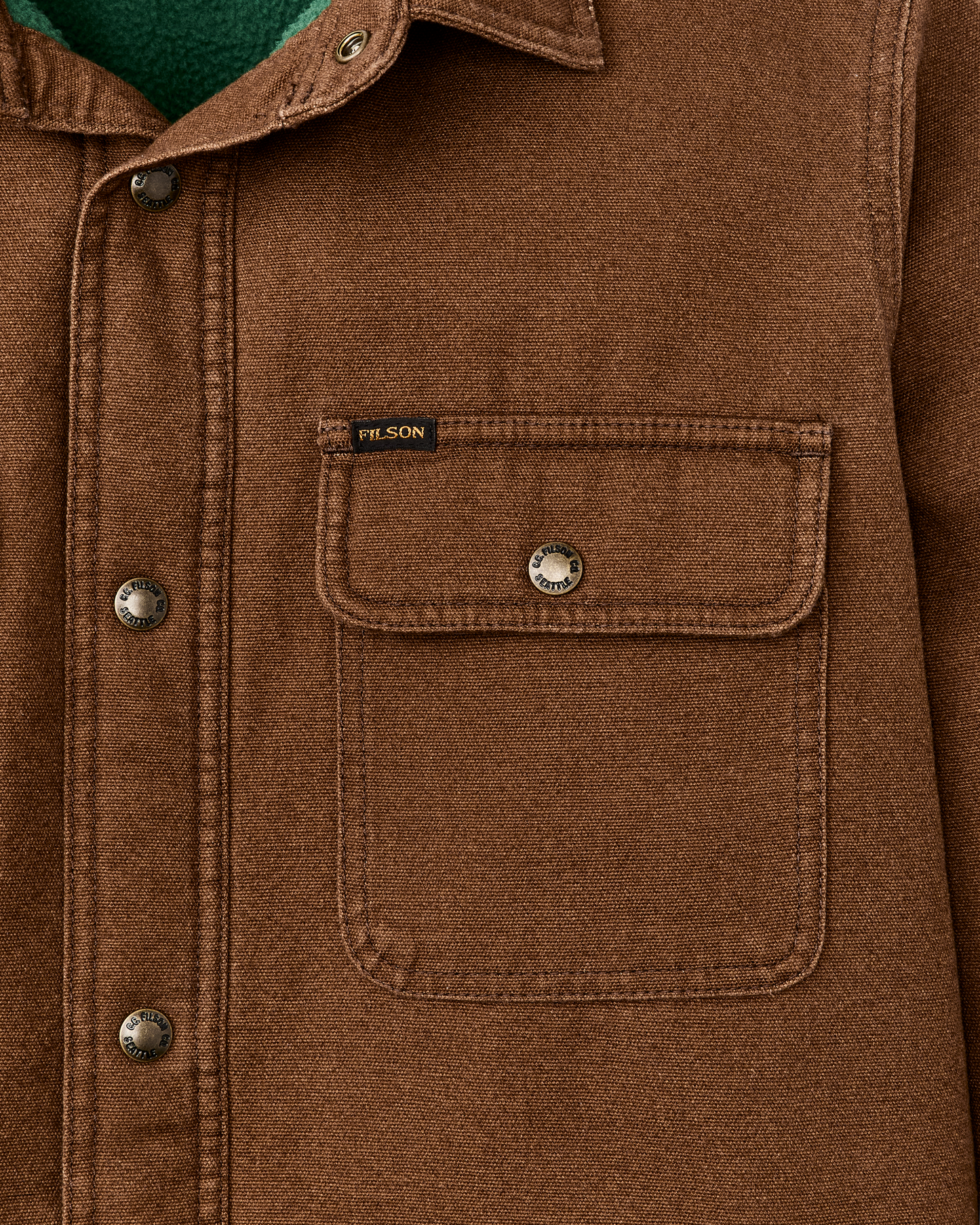 Fleece Lined Jac-shirt - Brown