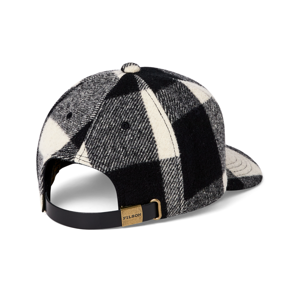 Alternate view of the Filson Wool Logger Cap - Natural / Black Heritage Plaid