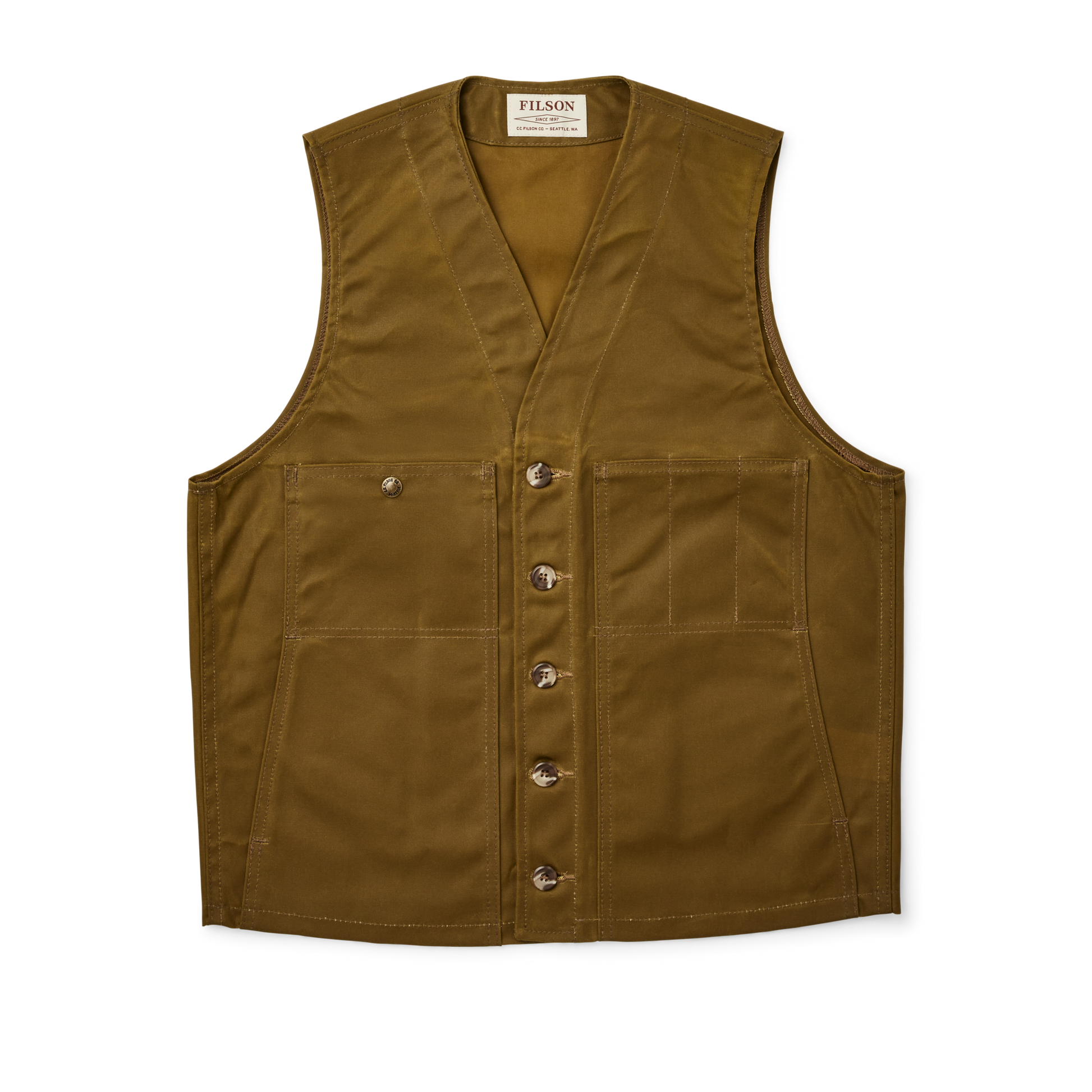 Men's Waxed Canvas Vest | Filson Men's Waxed Canvas Vest | Filson