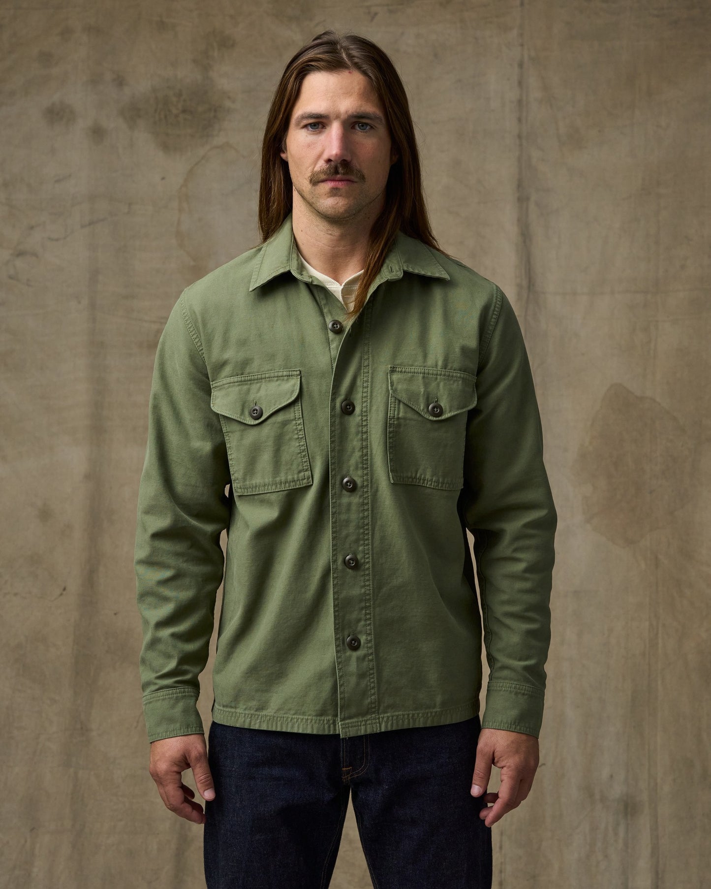 Field Jac-shirt - Washed Fatigue Green