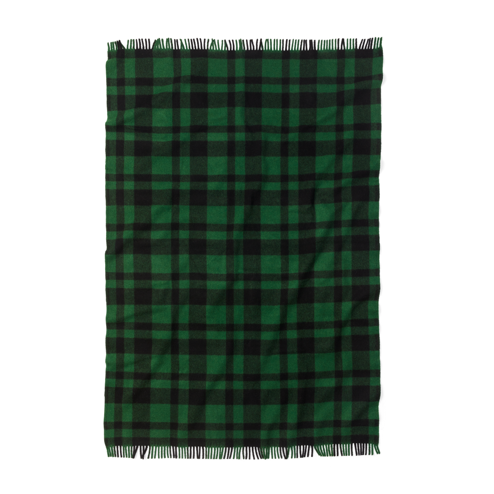 Mackinaw Wool Lap Robe - Black Dark Green