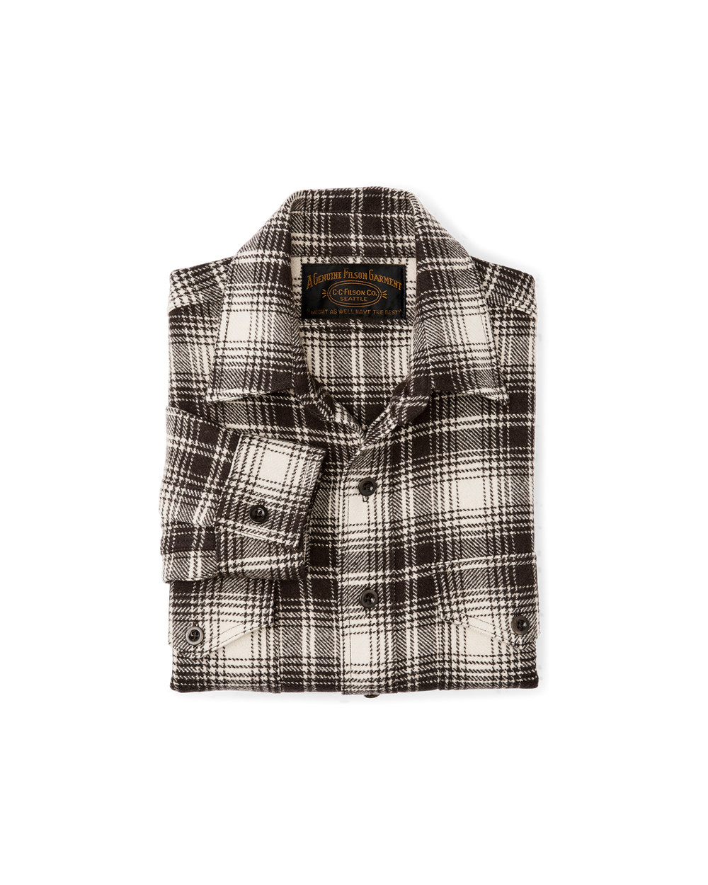 1922 Archive Wool Shirt - Cream / Dark Brown Plaid