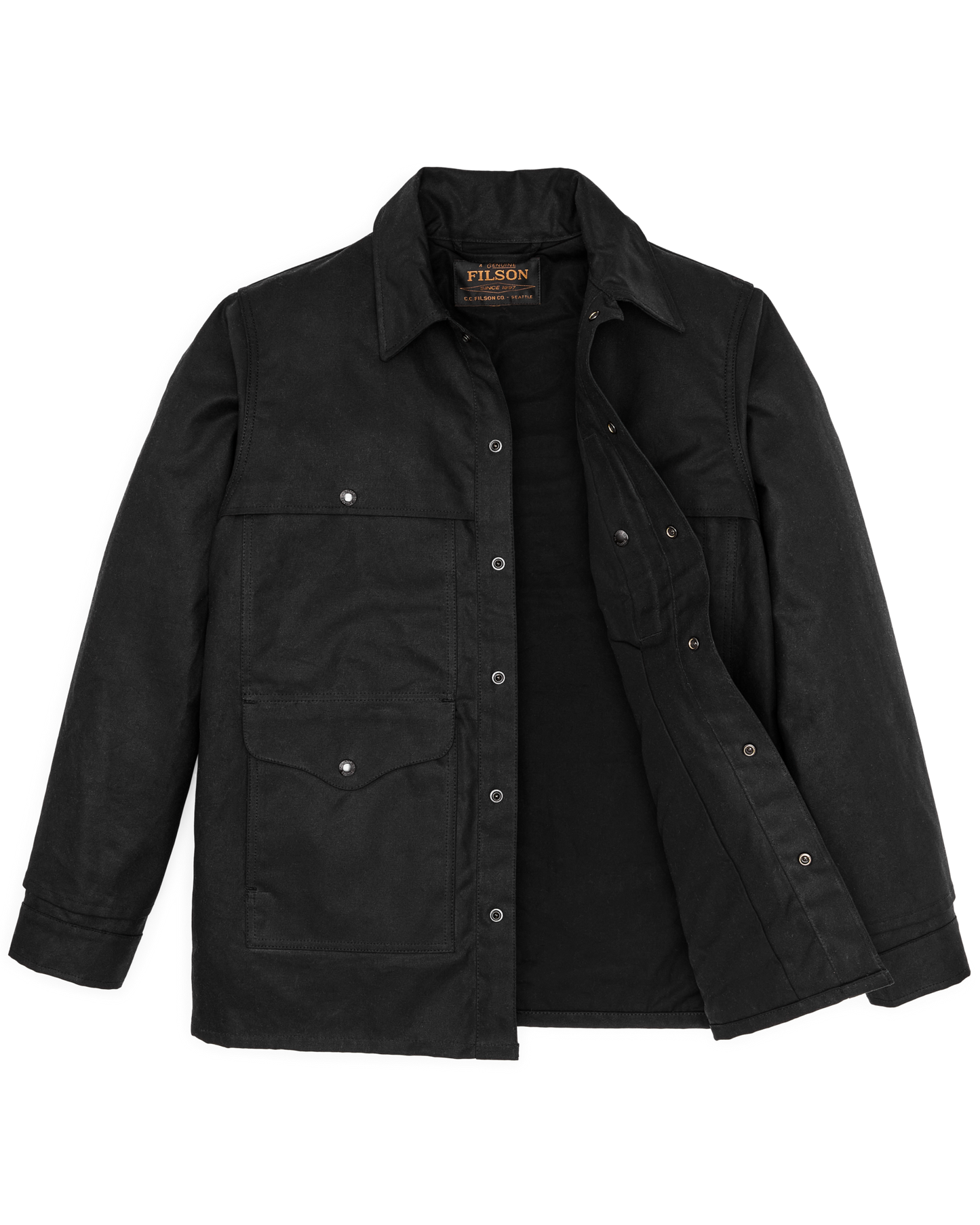 Alternate view of the Filson Lined Tin Cloth Cruiser Jacket - Black