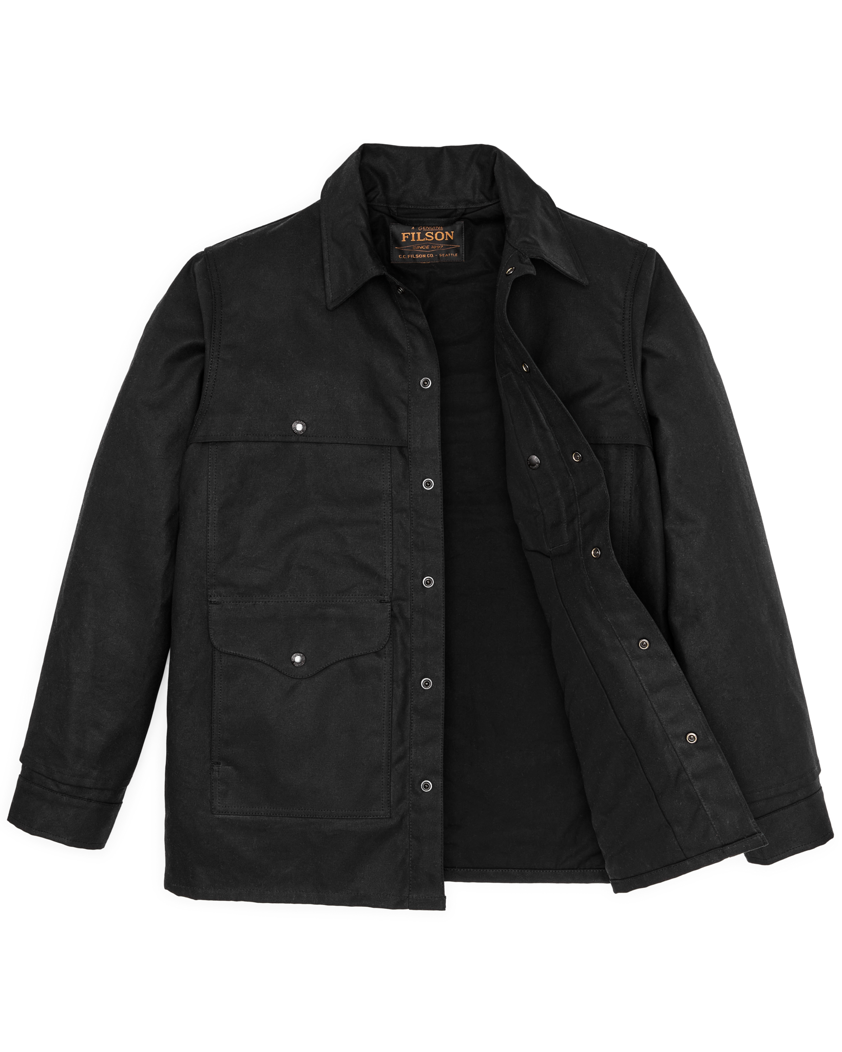 Alternate view of the Filson Lined Tin Cloth Cruiser Jacket - Black