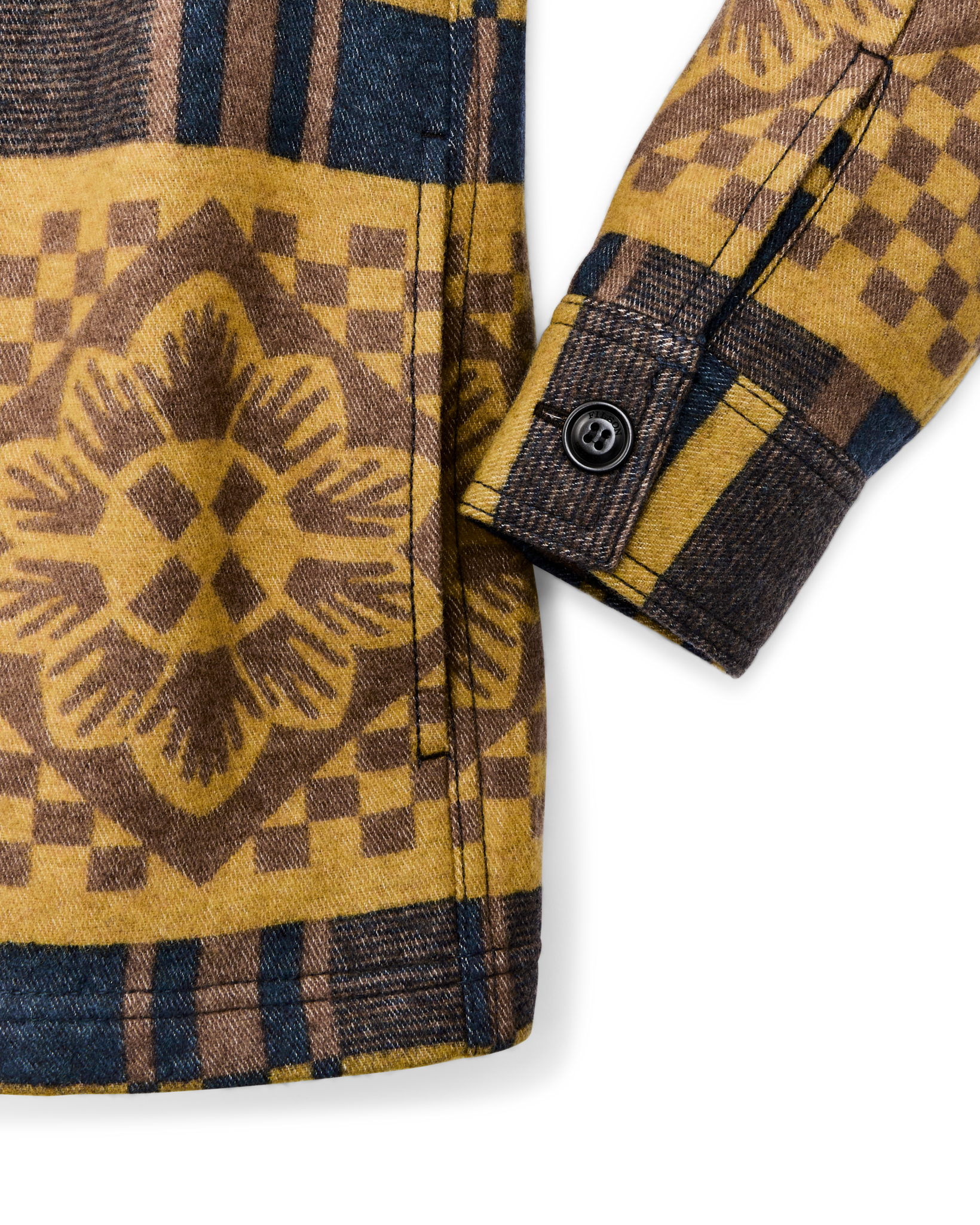 Women's Blanket Wool Overshirt - Flower Blanket Plaid / Bronze Brown