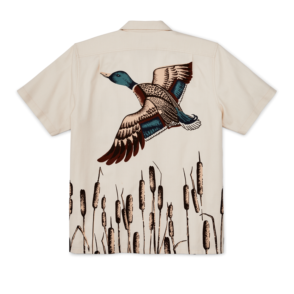 Alternate view of the Filson Rustic Short Sleeve Camp Shirt - Natural / Mallard