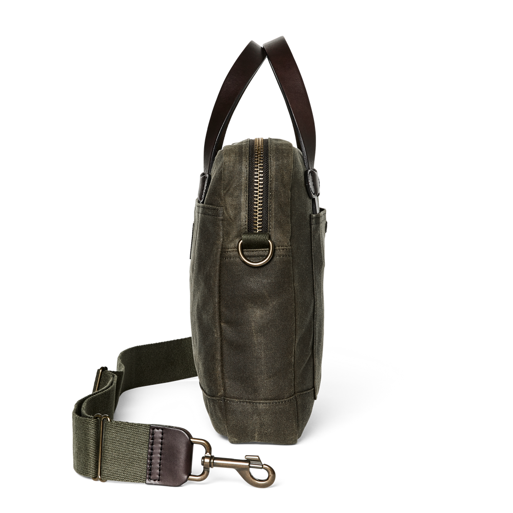 Alternate view of the Filson Tin Cloth Compact Briefcase - Otter Green