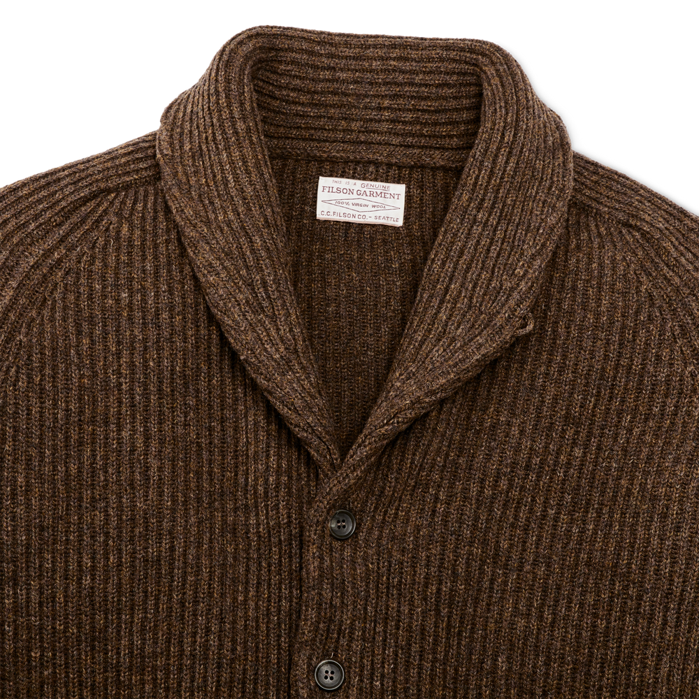Alternate view of the Filson Bristol Cardigan Sweater - Heather Brown