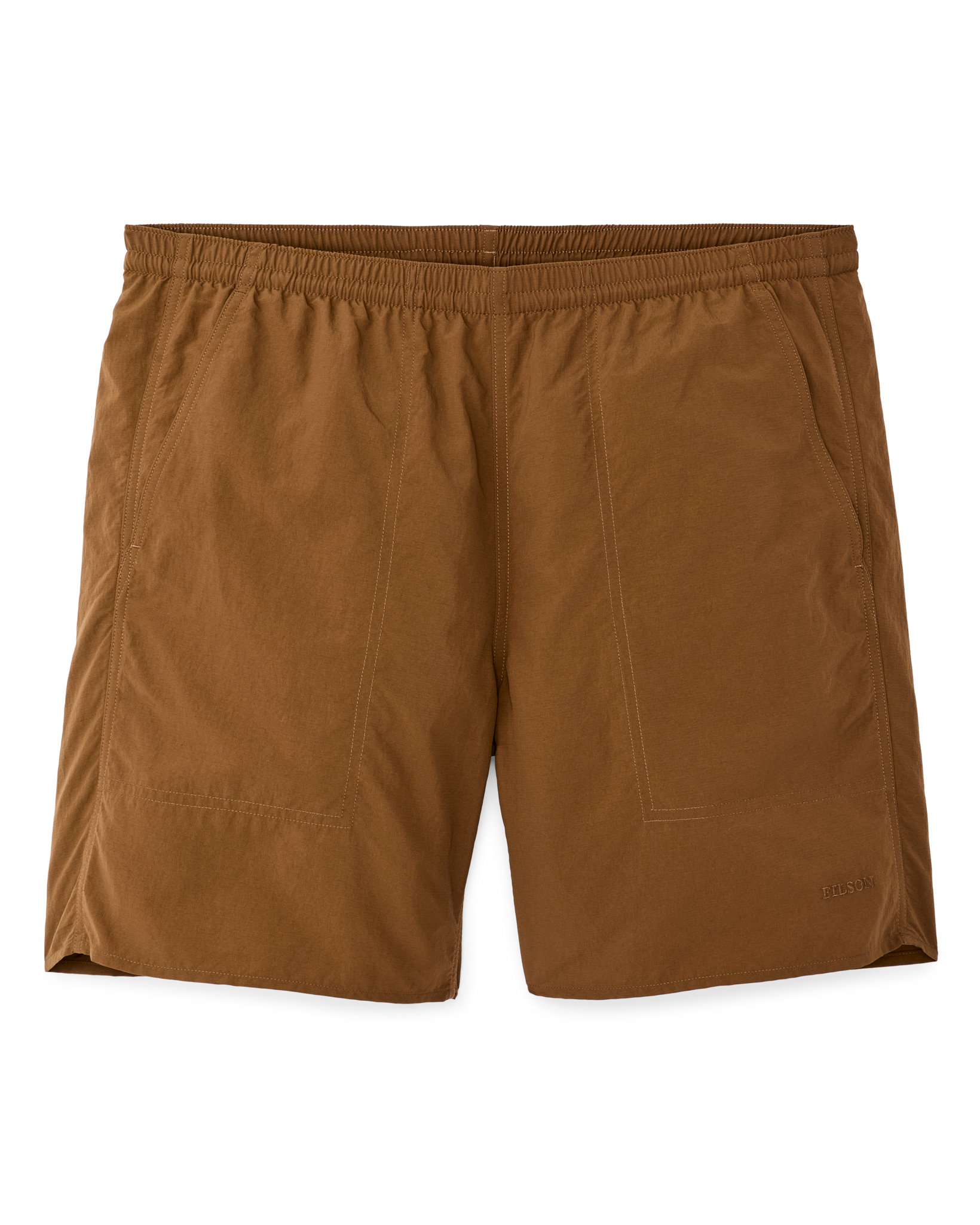Front-facing image of the Filson Oxbow Lake Trunks - Whiskey