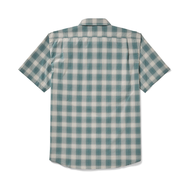 Filson's Short Sleeve Feather Cloth Shirt - Sand / Teal Plaid