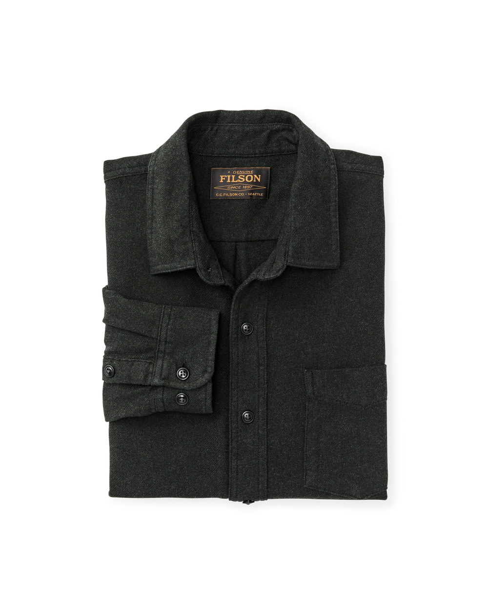 Rustic Flannel Shirt - Dark Moss Heather