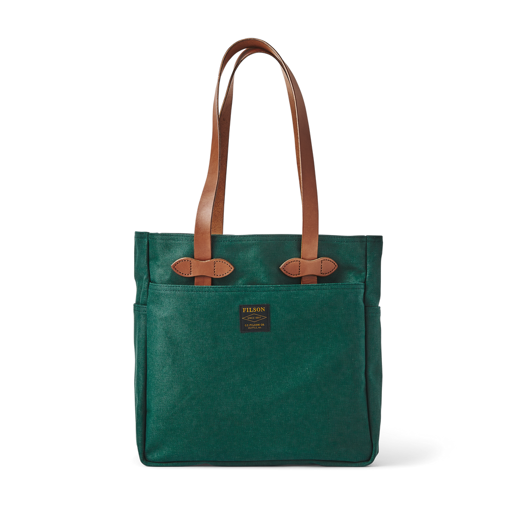 Front-facing image of the Filson Rugged Twill Tote Bag - Hemlock