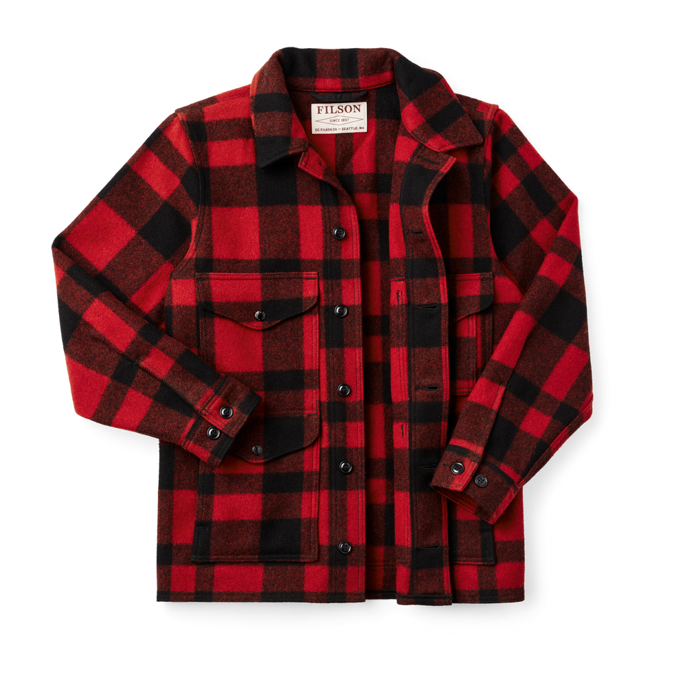 Alternate view of the Filson Mackinaw Wool Cruiser Jacket - Extra Long - Red / Black Plaid
