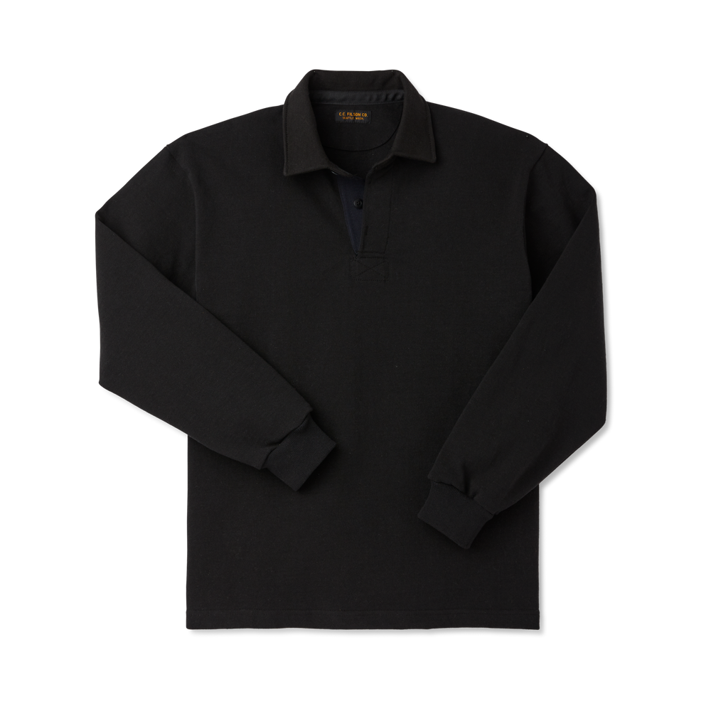 Front-facing image of the Filson Pro Rugby Shirt - Black