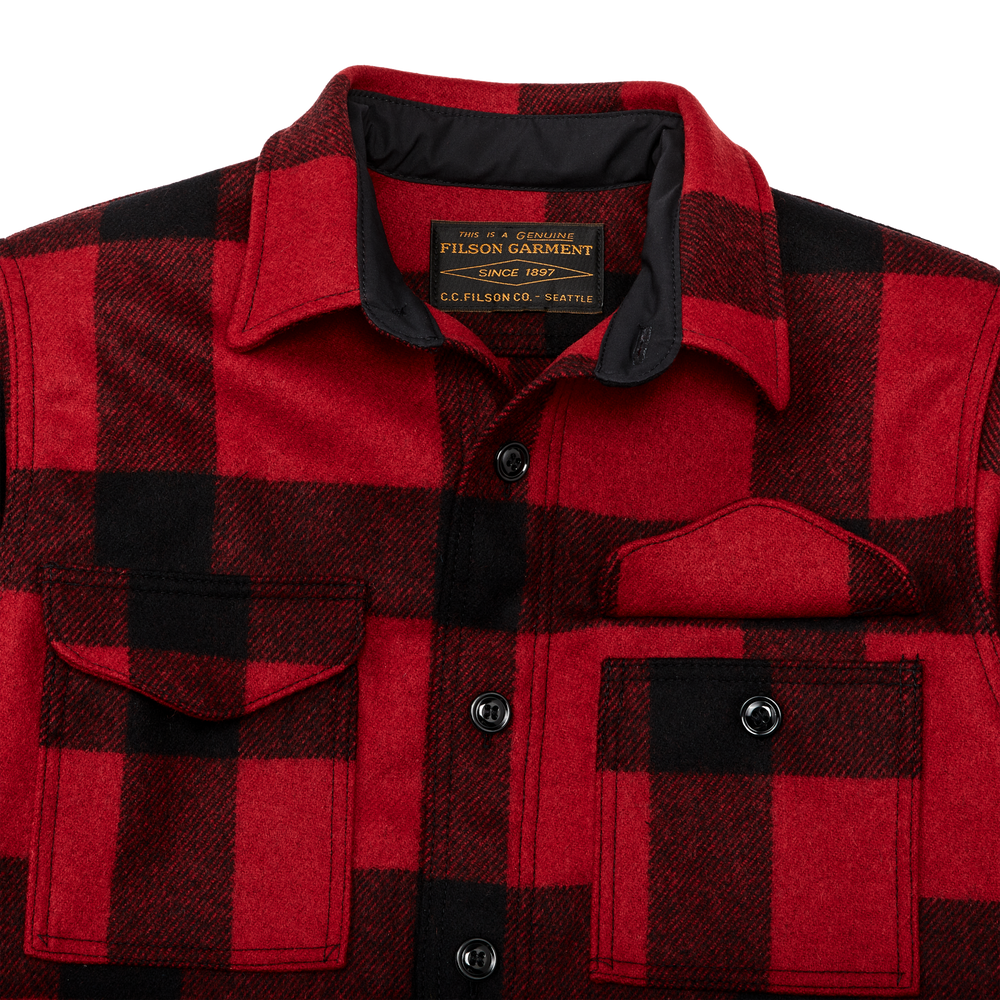Alternate view of the Filson Mackinaw Wool Jac-shirt - Red / Black Plaid