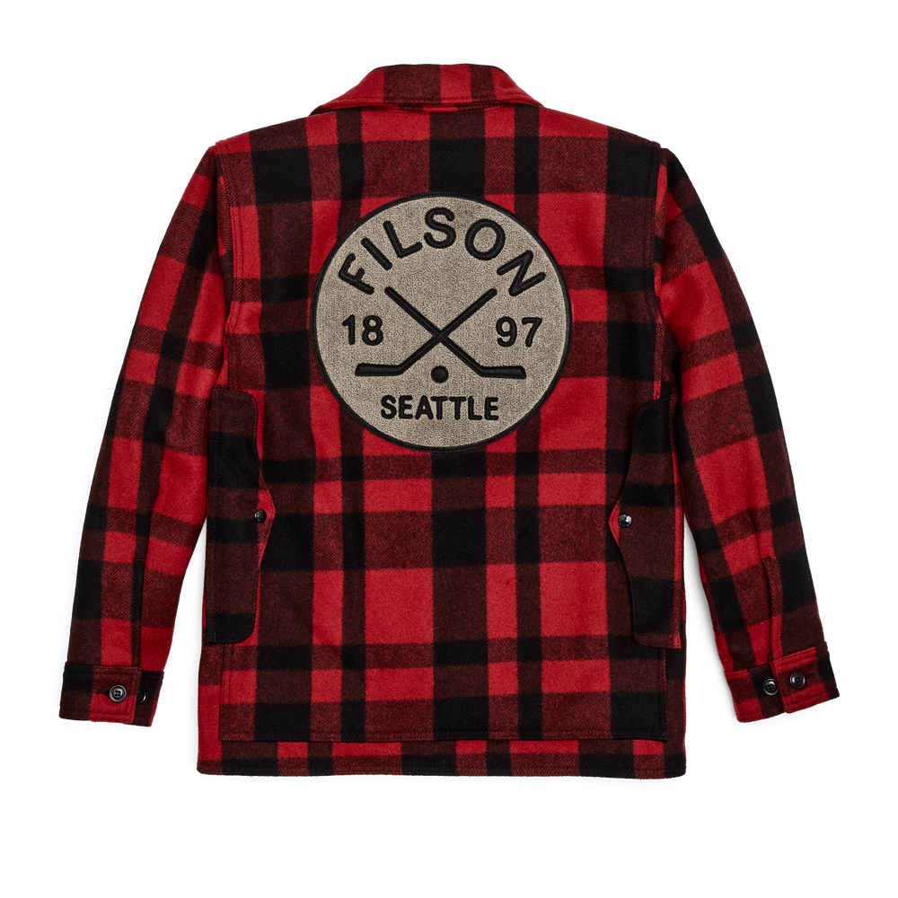 Alternate view of the Filson Filson Hockey Mackinaw Wool Cruiser - Red / Black Plaid